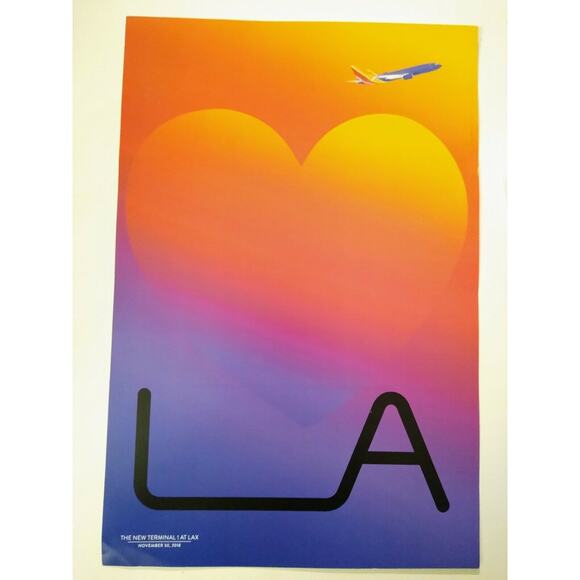 LAX Los Angeles Airport SWA Terminal 1 Renovation Poster, Button, Staff Badge - Picture 3 of 6